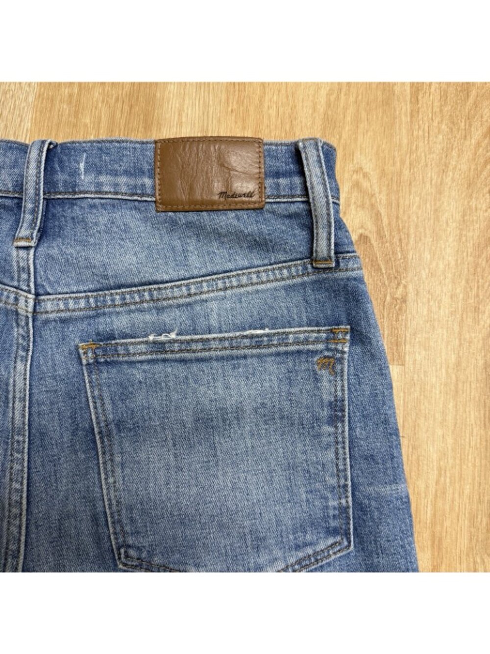 MADEWELL JEANS SLIM WIDE LEG FULL LENGTH SIZE 27 AJ367 HIGH RISE COTTON STRETCH - Picture 5 of 13